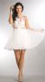 Main image of Floral Lace Bodice Short Tulle Homecoming Dress